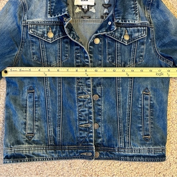 Country Western Denim Jean jacket embroidered XS Women Summer Spring Fall Time - Picture 8 of 10